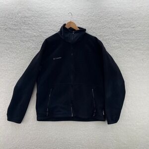 Columbia Fleece Jacket Mens L Short Black Interchange Vertex Full Zip Outdoor